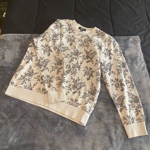 Forever 21 Gray Floral Sweatshirt